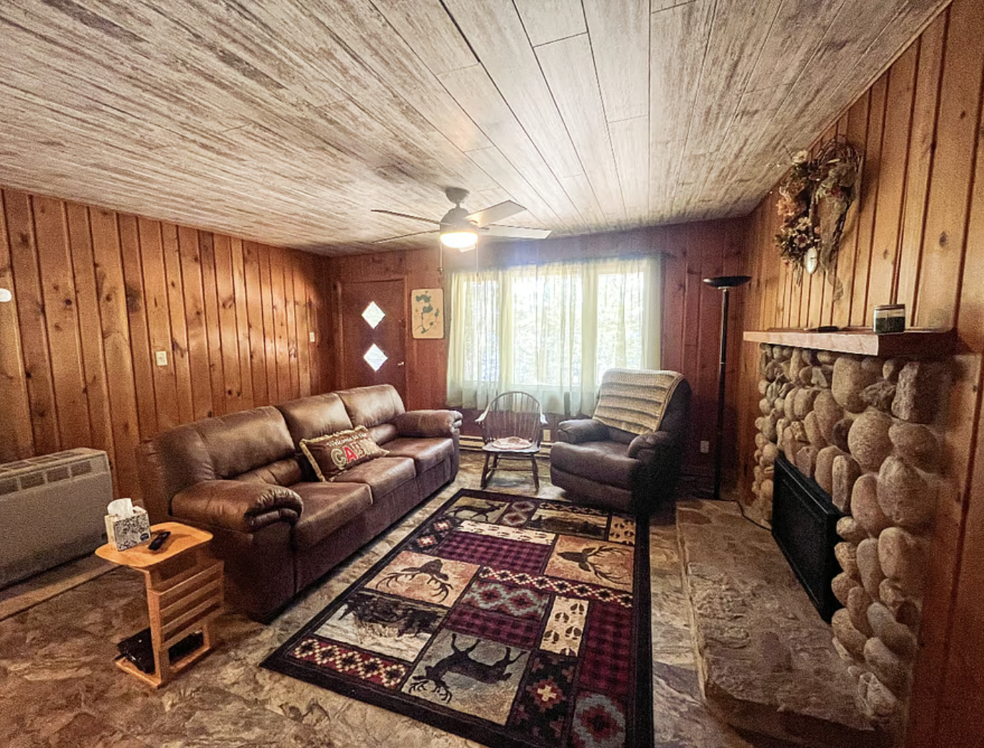 Cabin #1:Tranquil Lakefront Cabin with Office & Garage